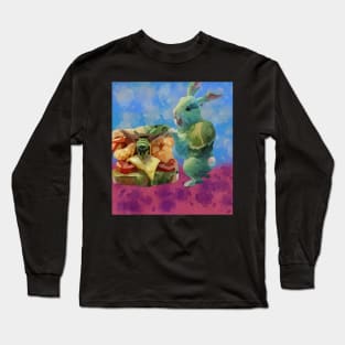 watercolor cabbage rabbit with wasp sandwich Long Sleeve T-Shirt